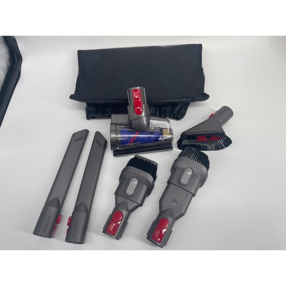 Dyson V15 V11 V10 V8 Attachment Tool Set Hair Screw Crevice Brush Kit & Bag Grey